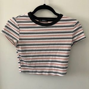 SHIEN striped ribbed crop top